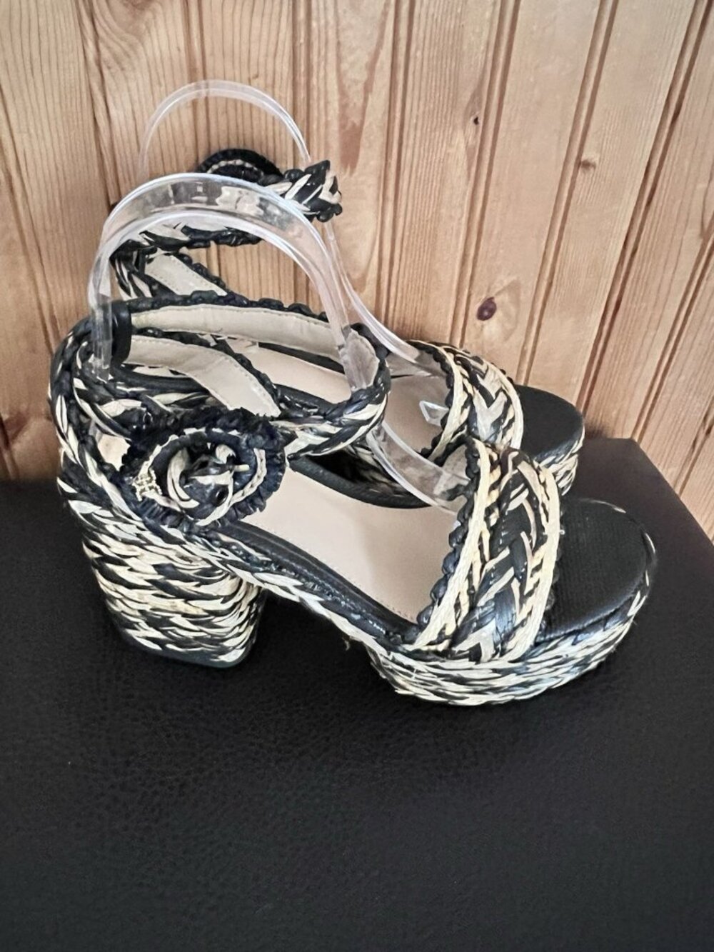 Sam Edelman Iliana Platform Sandal Woven Braided block heel Size 7 Strappy